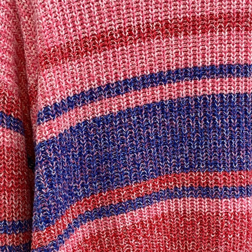Peace Love World Pink, Indigo and Red Striped Cardigan 100% cotton - Picture 3 of 5